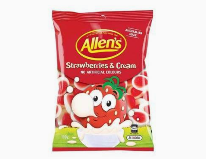 Allen's Lolly Bag Strawberries and Cream